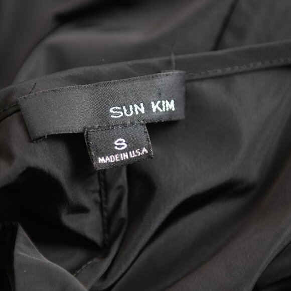Sun Kim Jacket Lightweight Zip-Up  Asymmetrical Made USA Black Size Small - Picture 3 of 5